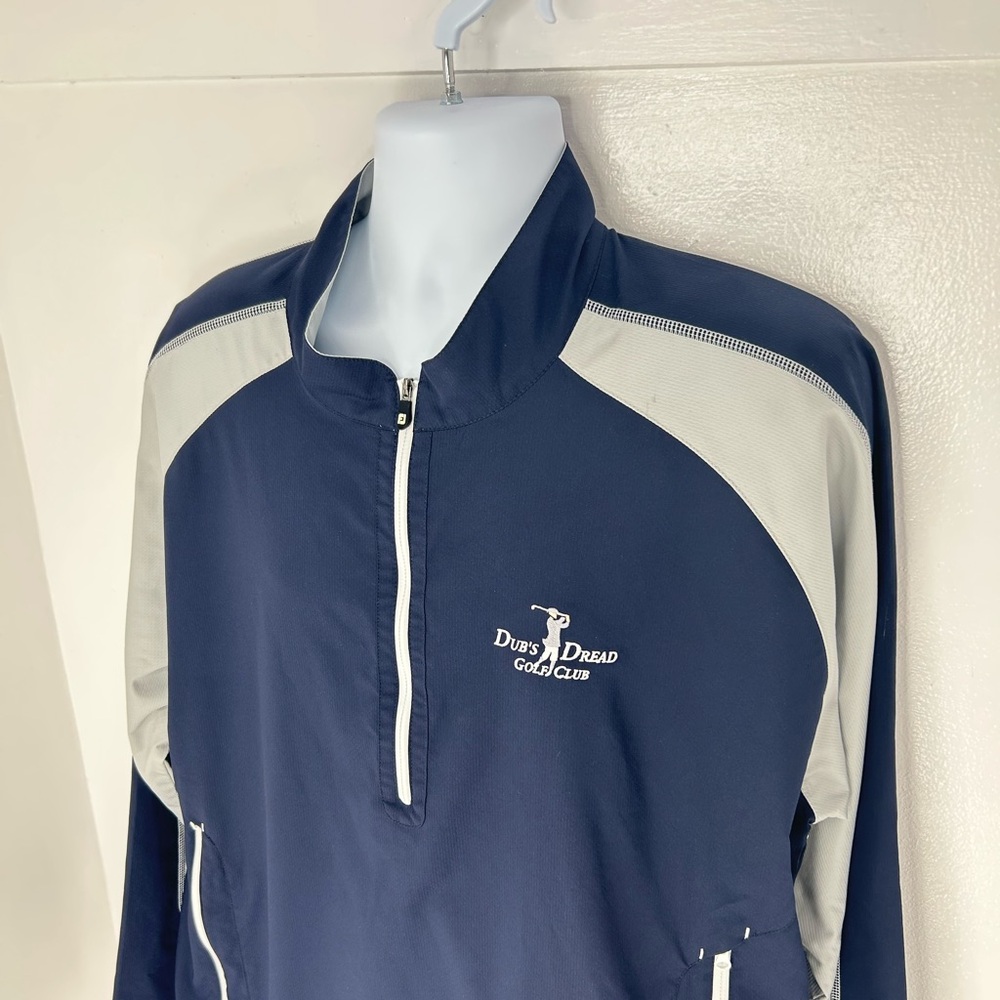 Footjoy 1/2 Zip Golf Pullover Windbreaker Jacket Size Large Dubs Dread GC KC - Picture 4 of 14